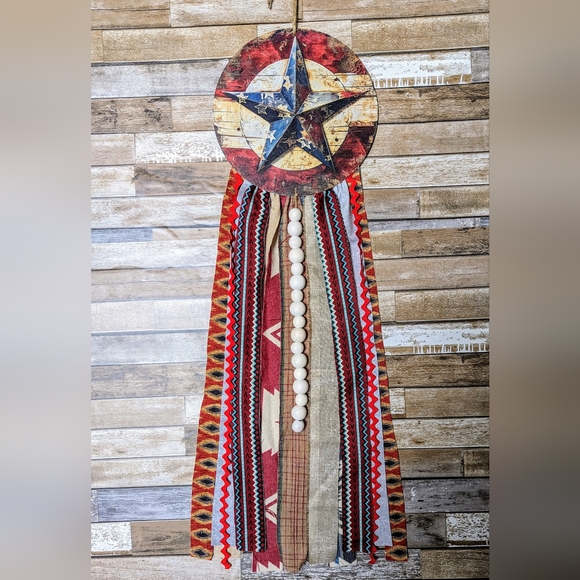 New Handcrafted Shabby Chic Americana Wall Hanging - Picture 7 of 7